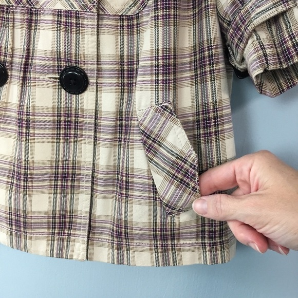 RELATIVITY Plaid Elbow Sleeve Cropped Jacket - Picture 4 of 15